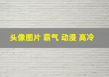 头像图片 霸气 动漫 高冷